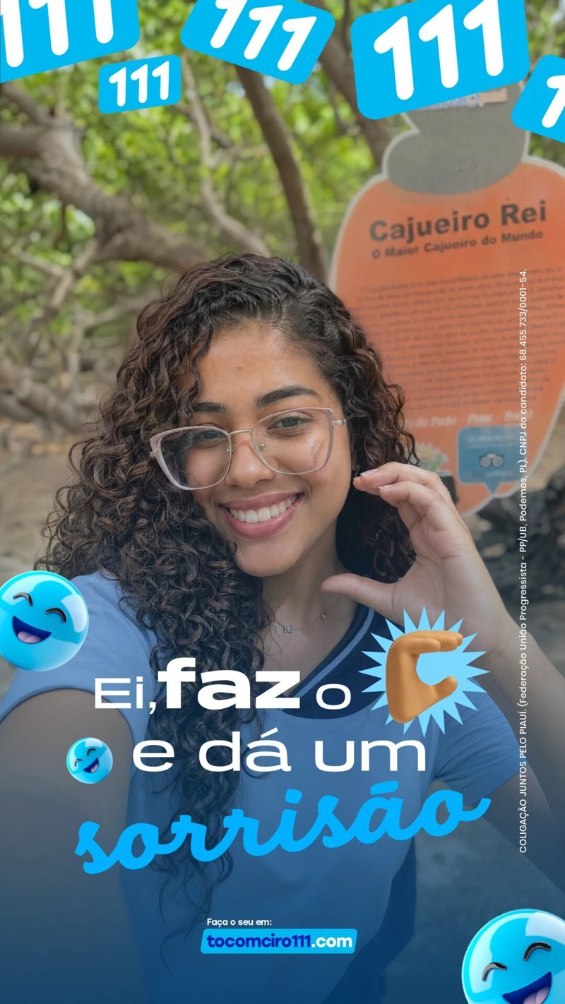 Exemplo de moldura: ei, faz o C e dá um sorrisão